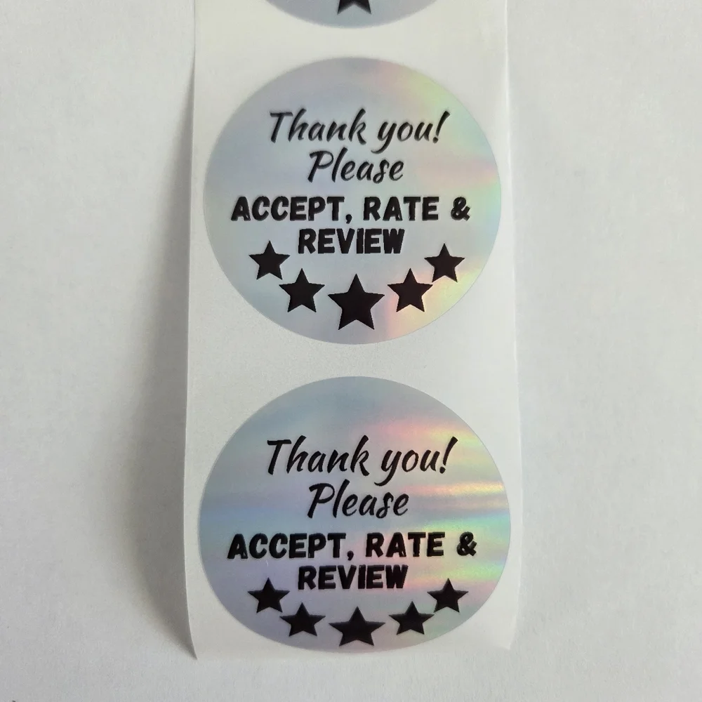 100 Thermal Thank you Stickers 1.57